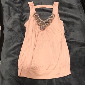 Blush pink beaded tank!